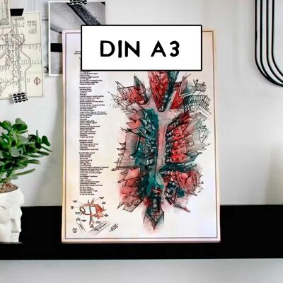 Magical Alley Map - Poster - DINA3 Size