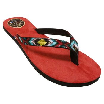 Tong / Flip Flop cuir MAYA Corail 1