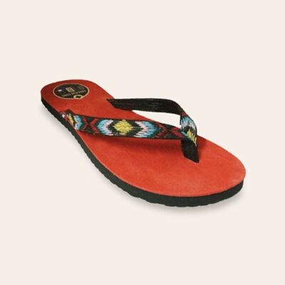 Tong / Flip Flop leather MAYA Coral