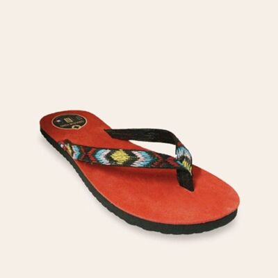 Tong / Flip Flop leather MAYA Coral