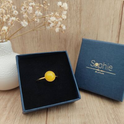 Semi-precious stone ring La Classique Yellow Agate