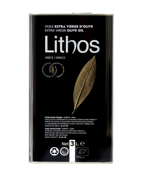Huile d'olive LITHOS BIO 3 L