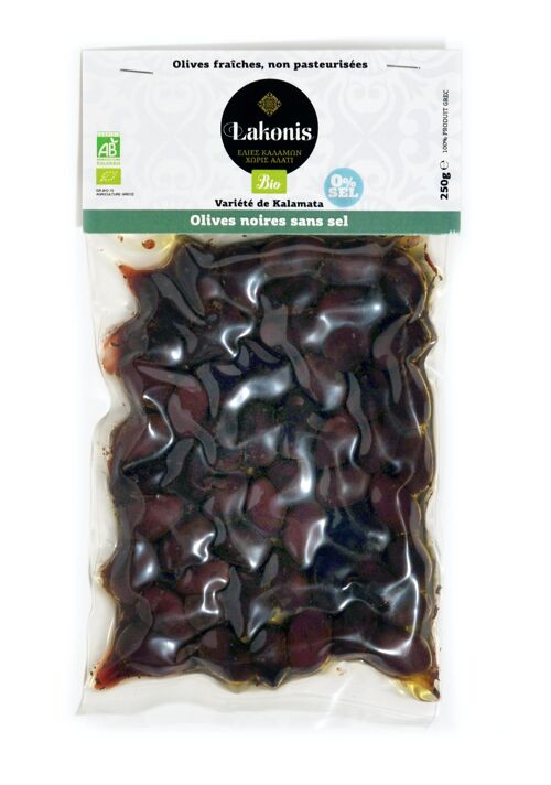 Olives de Kalamata noires SANS SEL (0%) BIO