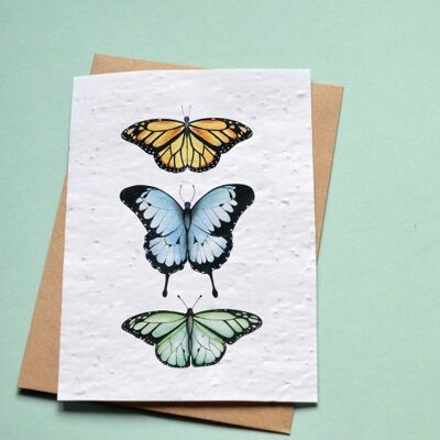 Tarjeta plantable de mariposas.