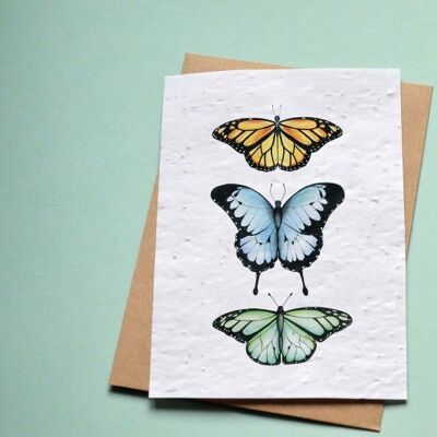 Pflanzbare Schmetterlingskarte.