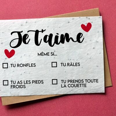 Carte à planter Je t'aime Même si...