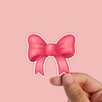 Pink Bow Waterproof Vinyl Sticker | Valentines Day Stationery