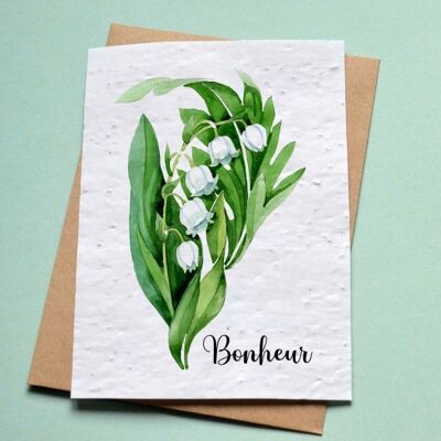 Card to plant Lily of the Valley Porte Bonheur
