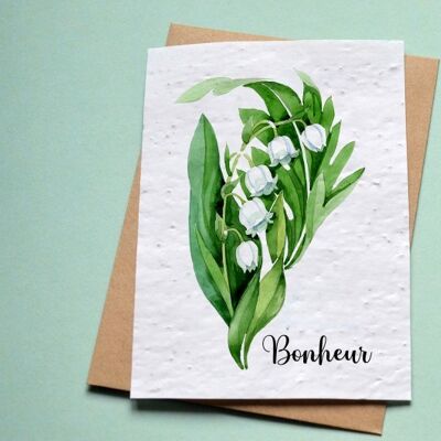 Card to plant Lily of the Valley Porte Bonheur