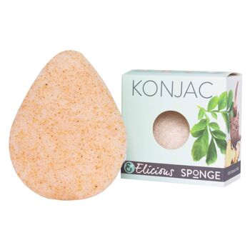 Éponge visage Konjac naturelle Noyer - peeling doux 1