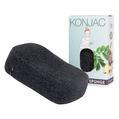 Esponja de baño natural Konjac Carbón Extra Grueso - pieles grasas (impuras)