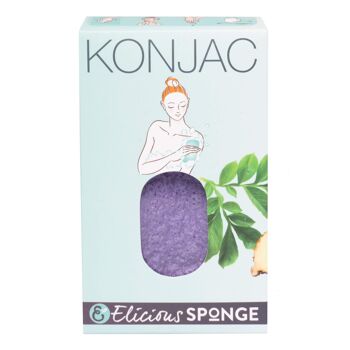 Eponge de bain Konjac Naturelle Extra Epaisse Lavande - calmante 3