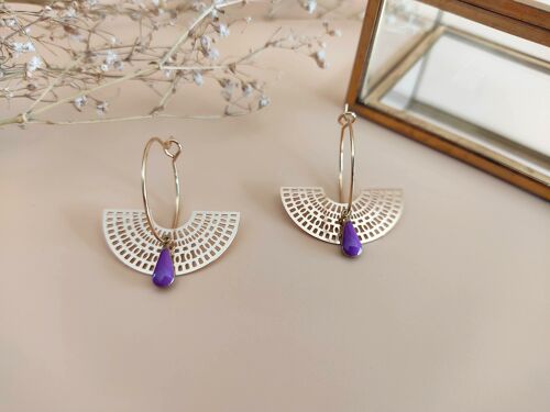 Boucles d'oreilles La Lunaire coloris violet