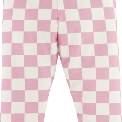 Girls pants, in cream and pink