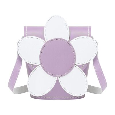 Borsa in pelle fatta a mano Daisy - viola pastello