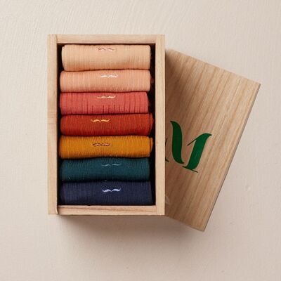 Caja de 7 calcetines multicolor