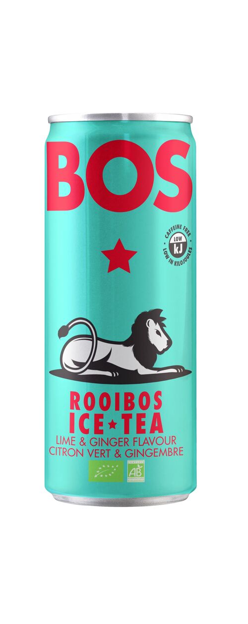 Ice Tea Lime & Ginger - Organic Rooibos - 250ml can - BOS