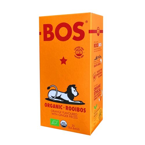 Tea Bags - Orange & Ginger Flavoured - Organic Rooibos - BOS