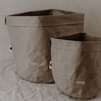 Set di 2 sacchetti di carta Hello Love (PU = 6 set)