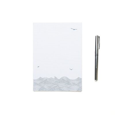 Bloc-notes "Vagues" - blanc, 25 feuilles