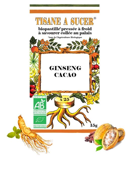 Tisane à sucer GINSENG/CACAO