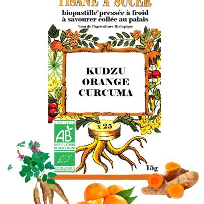 Té de hierbas para chupar KUDZU/NARANJA/CÚRCUMA