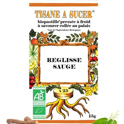 LIQUORICE/SAGE herbal tea to suck