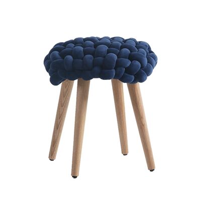 Thick Knot Footstool - Blue - Rectangle , SKU566