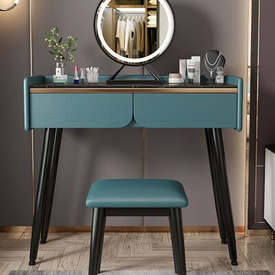 Mikel Dressing Table With Folding Mirror, Rosewood With Marble , SKU582