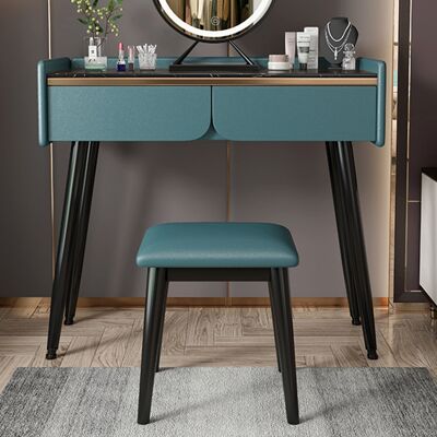 Tulip Dressing Table With LED Mirror And Stool , SKU583