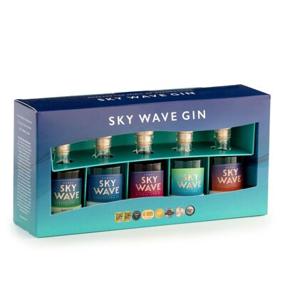 Boîte de présentation de la collection Sky Wave Gin Miniatures - 5 x 50 ml
