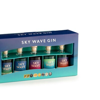 Scatola di presentazione della collezione Sky Wave Gin Miniatures - 5 x 50 ml