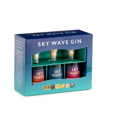 Scatola di presentazione della collezione Sky Wave Gin Miniatures - 3 x 50 ml