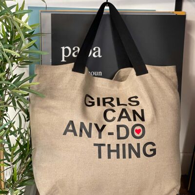 "Girls Can Any-Do Thing" Large Tote Bag