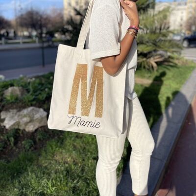 Tote bag Coton Ecru " Mamie"