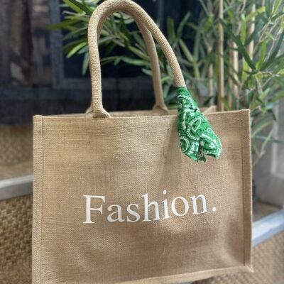 Large "Fashion" jute shopping bag