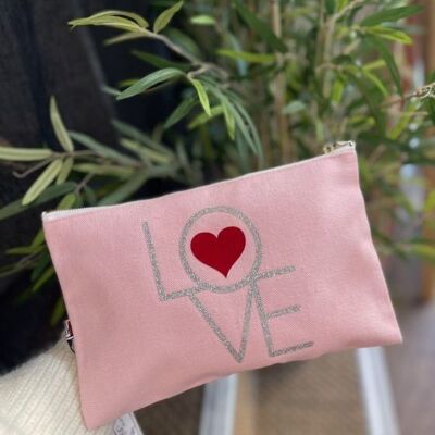 "Love"-Tasche mit Reißverschluss