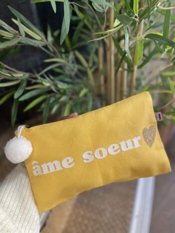 Pochette zippée " âme soeur"