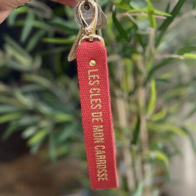 Red keychain "The keys to my carriage"