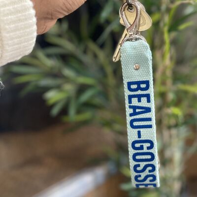 Porte-clés Bleu clair  "Beau-Gosse"