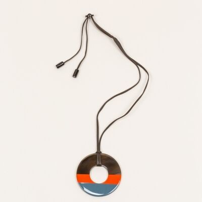 Orange and gray ring pendant