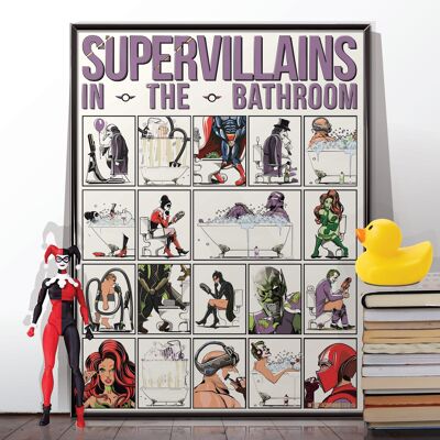 Supervillanos en el baño. Póster sin marco