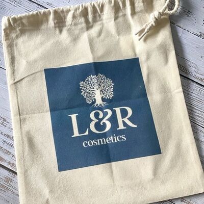 L&R Cosmetics Natural Drawstring Cotton Bag
