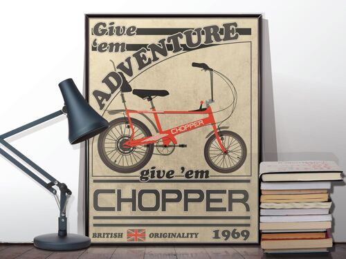 Vintage Style Chopper Bicycle Advert. Unframed poster