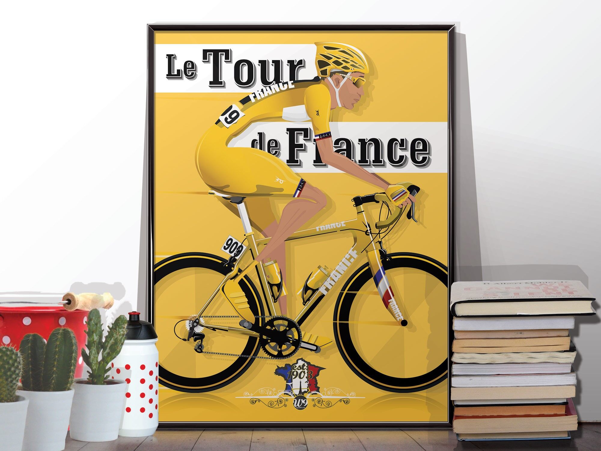 Tour De France Poster Wall Art Hanging Print Home Decor bicicletta bici da corsa Grand Depart ciclismo maglia gialla. Poster senza cornice