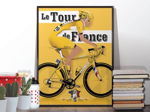 Tour De France Poster Wall Art Hanging Print Home Décor bicycle bike race Grand Depart cycling yellow jersey. Unframed poster