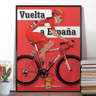 Vuelta a España Gran Vuelta Bicicleta Bicicleta Carrera Póster Arte de pared Lámina Inicio Decoración ciclismo, ciclo Vuelta a España España Español. Póster sin marco
