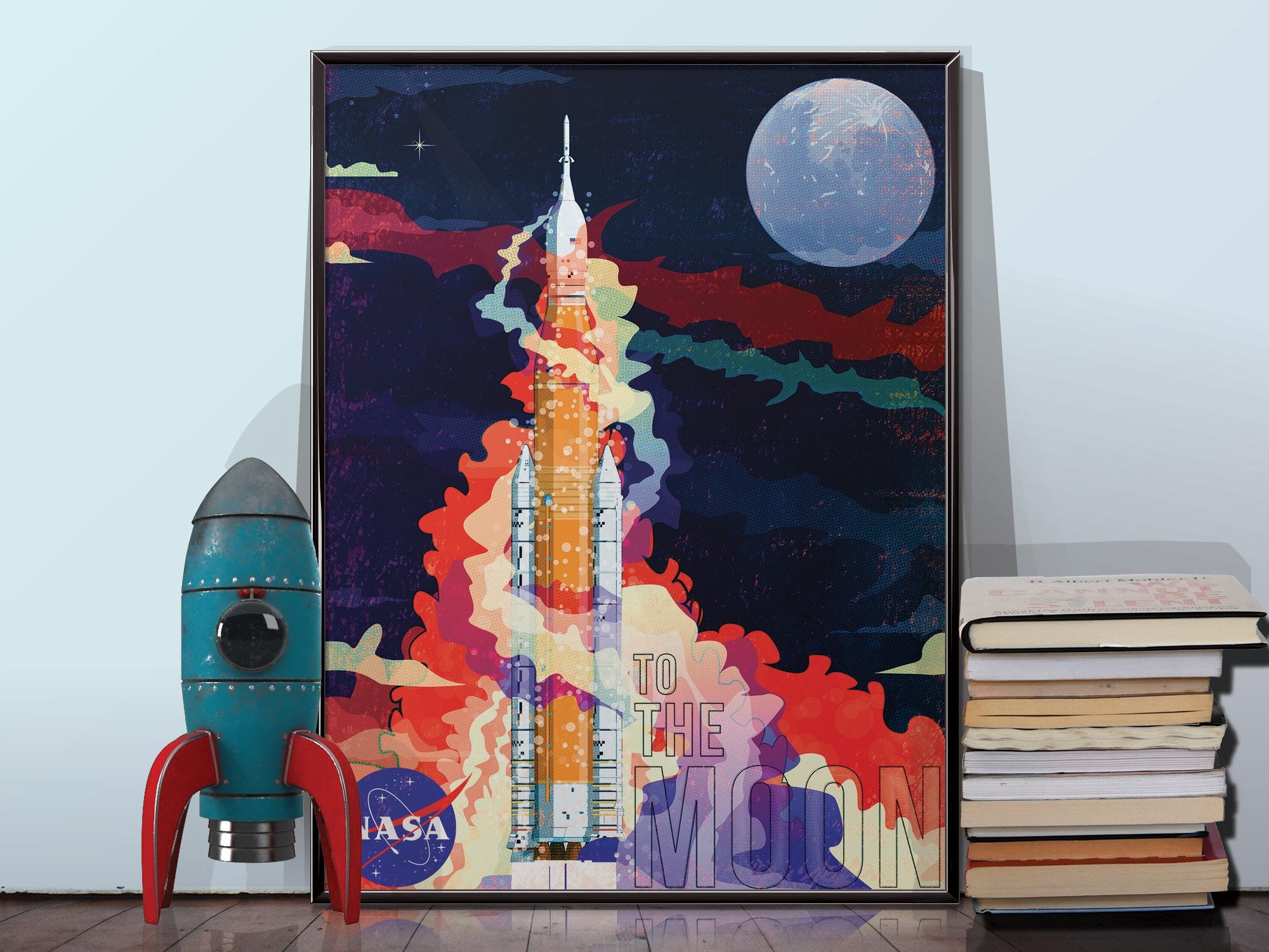 La NASA SLS Rocket futuro razzo sulla luna. Poster senza cornice