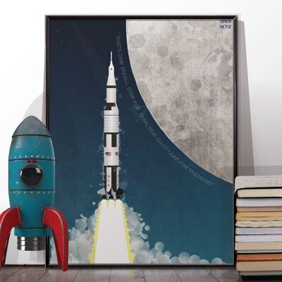 Fusée Apollo Saturn V de la NASA. Affiche sans cadre