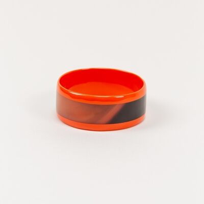Orange lacquered flat bracelet
